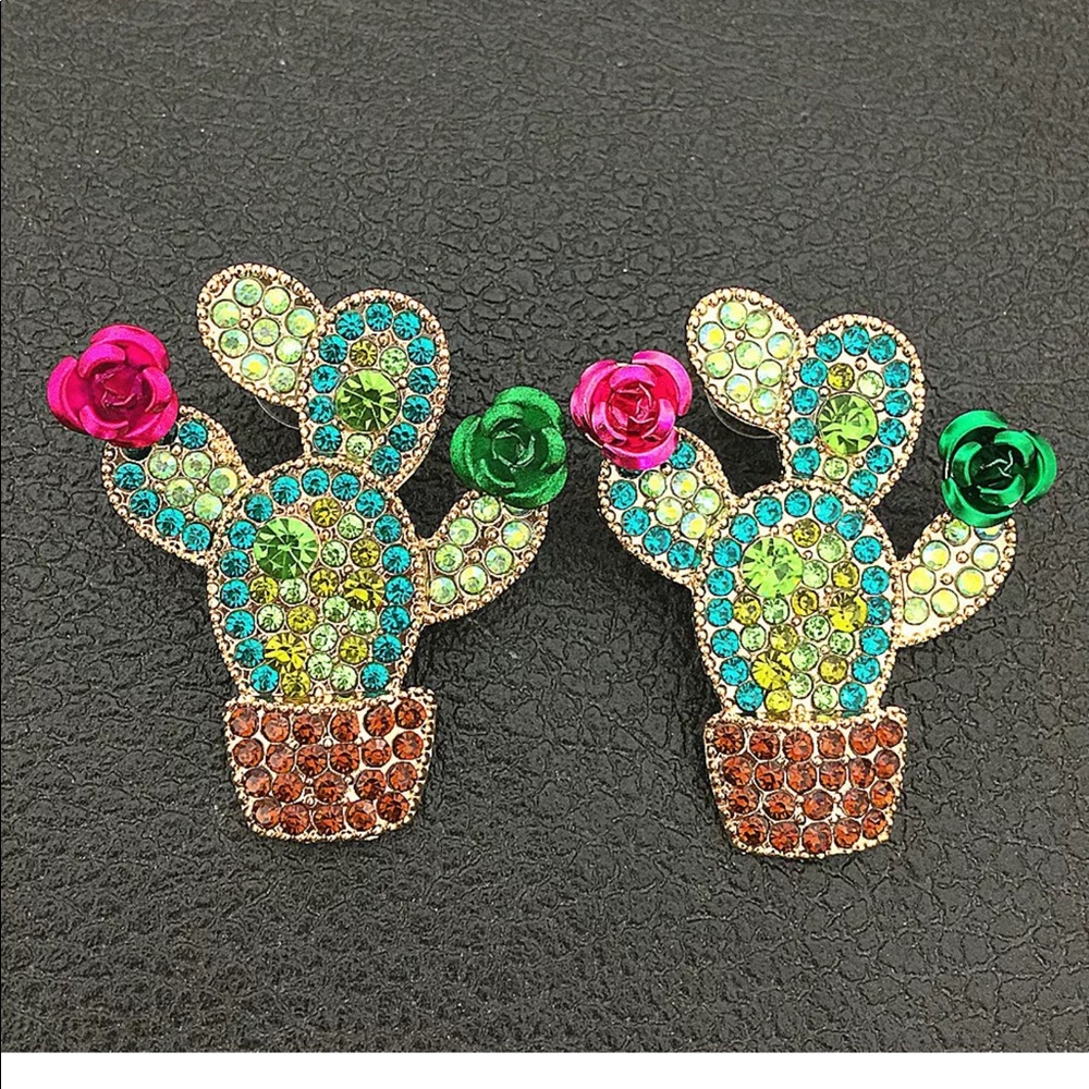 GORGEOUS potted Cactus Earrings